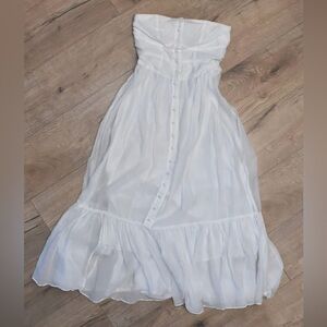 Anthropologie Strapless White Dress